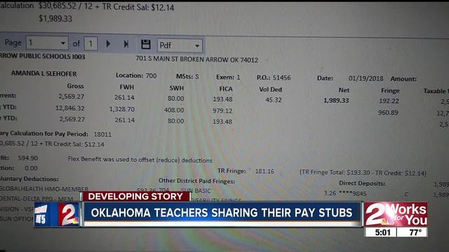 Oklahoma Teachers Share Their Pay Stubs Leading Up To Walkout Kjrh