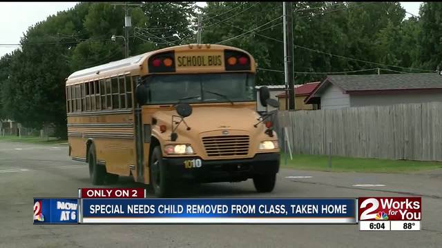 Special needs child removed from class- taken home