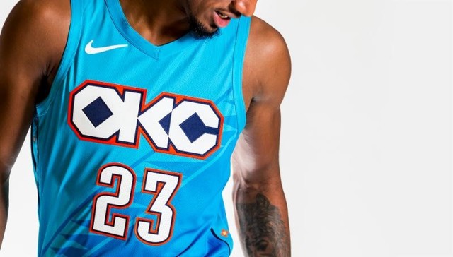 Slikovni rezultat za Thunder Unveils New Turquoise Uniform Honoring Oklahoma's Native American Heritage